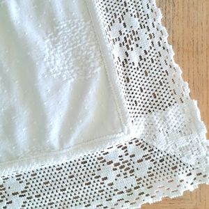 Columbine Cody white matelasse cotton lace pillow cases set of 2